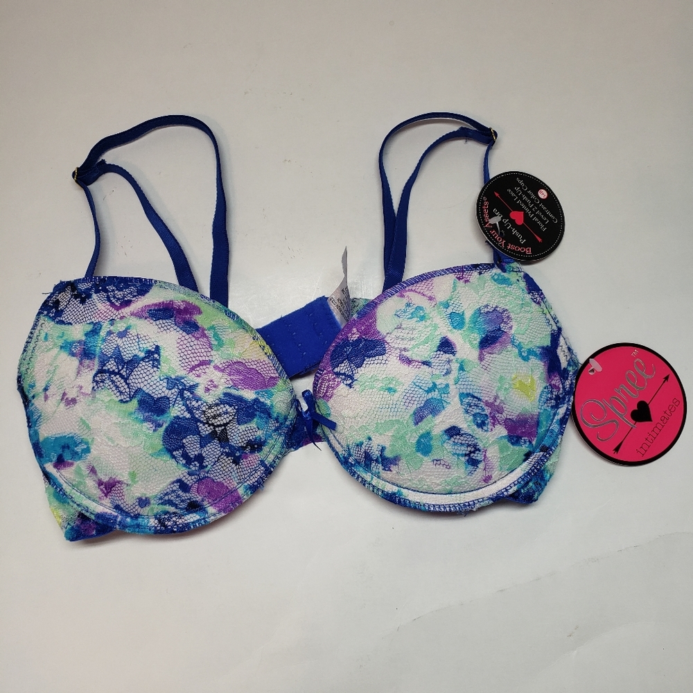 Spree Intimates Floral Lace Push Up Bra 34B
